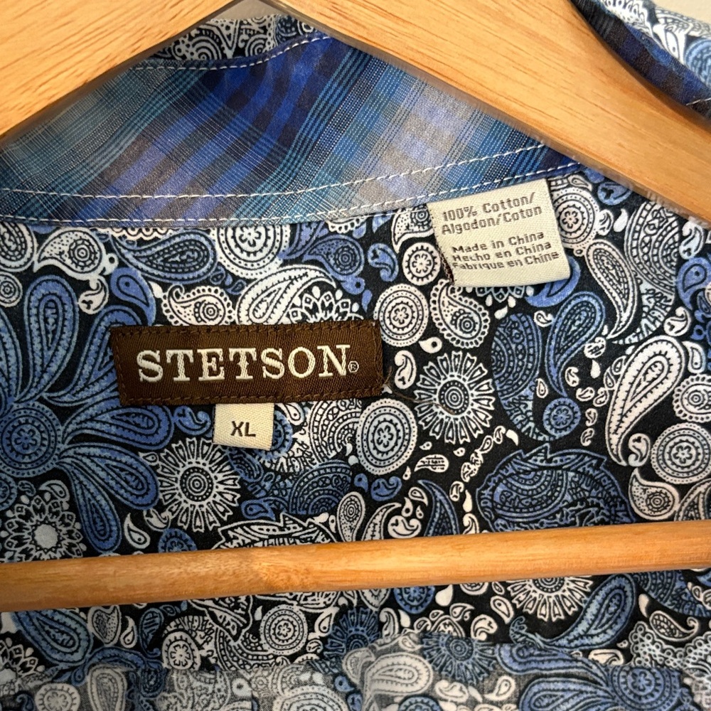 Stetson Navy & Light Blue Paisley Shirt Jacket - Picture 2 of 10